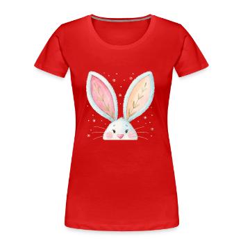 Cute Easter Bunny Ears - Women's Premium Organic T-Shirt - red - Front - Mia (176cm)
