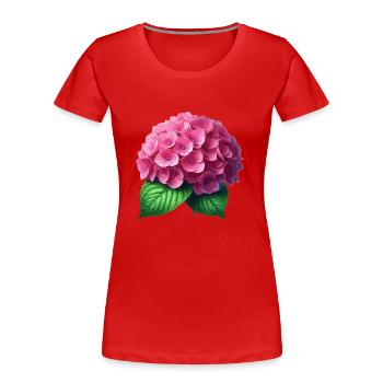 Hydrangea pink - Women's Premium Organic T-Shirt - red - Front - Mia (176cm)