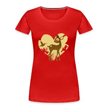 Chamois - T-shirt bio Premium Femme - rouge - Devant - Mia (176cm)