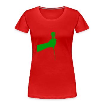 Mikrofon (grün) - Frauen Premium Bio T-Shirt - Rot - Vorne - Mia (176cm)