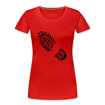 Empreinte gauche / empreinte laissée - T-shirt bio Premium Femme - rouge - Devant - Mia (176cm)