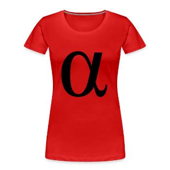 alpha greek letter - Women's Premium Organic T-Shirt - red - Front - Mia (176cm)
