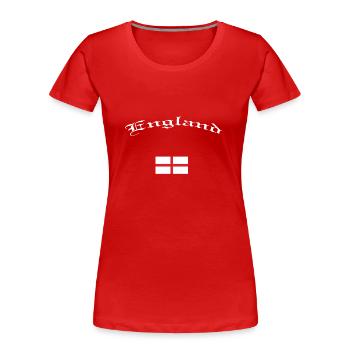 England Fahne - Frauen Premium Bio T-Shirt - Rot - Vorne - Mia (176cm)
