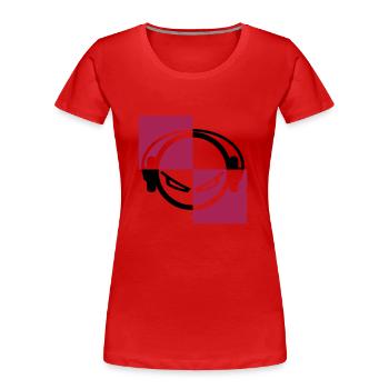 dj - Women's Premium Organic T-Shirt - red - Front - Mia (176cm)