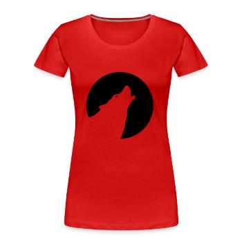 wolf - Women's Premium Organic T-Shirt - red - Front - Mia (176cm)