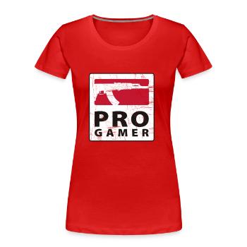 PRO GAMER - T-shirt bio Premium Femme - rouge - Devant - Mia (176cm)