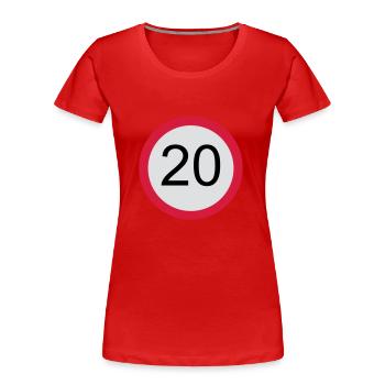 20 - Geburtstag - Frauen Premium Bio T-Shirt - Rot - Vorne - Mia (176cm)