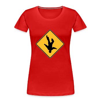 ROAD SIGN Skydive - T-shirt bio Premium Femme - rouge - Devant - Mia (176cm)
