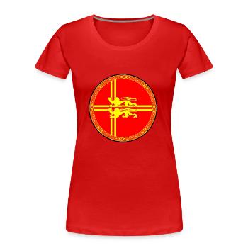 Normentrelacs - T-shirt bio Premium Femme - rouge - Devant - Mia (176cm)