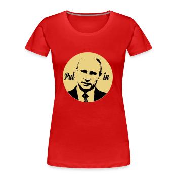 Put-In - T-shirt bio Premium Femme - rouge - Devant - Mia (176cm)