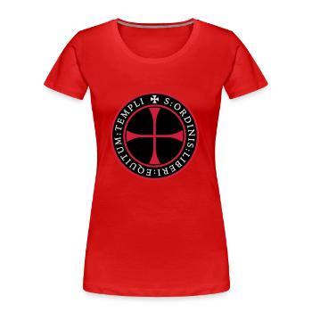 Knight Templar seal - Frauen Premium Bio T-Shirt - Rot - Vorne - Mia (176cm)