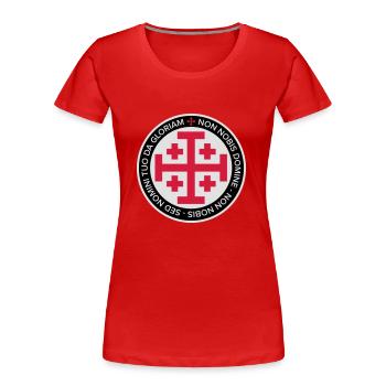Jerusalem Crusader Cross - Frauen Premium Bio T-Shirt - Rot - Vorne - Mia (176cm)
