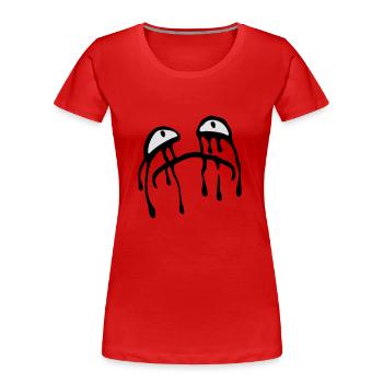 Pleurer visage triste larmes malheureux - T-shirt bio Premium Femme - rouge - Devant - Mia (176cm)