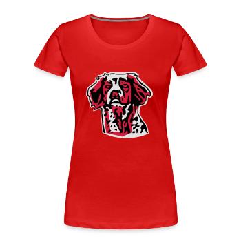 épagneul breton - T-shirt bio Premium Femme - rouge - Devant - Mia (176cm)