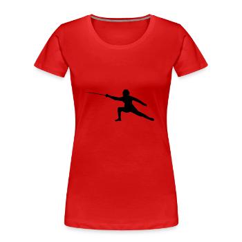 Fencer - Frauen Premium Bio T-Shirt - Rot - Vorne - Mia (176cm)