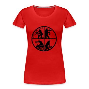 FFW-Logo - Frauen Premium Bio T-Shirt - Rot - Vorne - Mia (176cm)