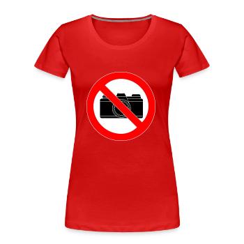 NO PHOTOS - Frauen Premium Bio T-Shirt - Rot - Vorne - Mia (176cm)