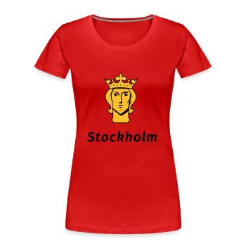 Stockholm - Frauen Premium Bio T-Shirt - Rot - Vorne - Mia (176cm)
