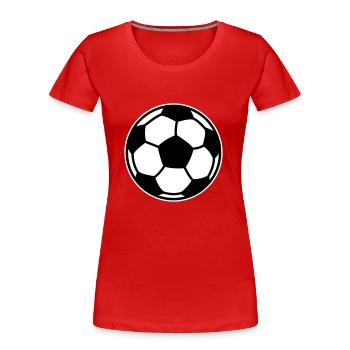 soccer football ball - Women's Premium Organic T-Shirt - red - Front - Mia (176cm)