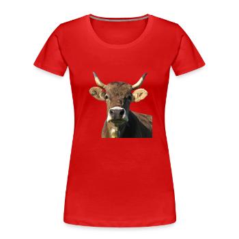 Alina von Kuhwerk - Frauen Premium Bio T-Shirt - Rot - Vorne - Mia (176cm)