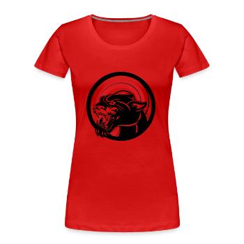 BLACK ANIMAL JUNGLE WILD CAT - T-shirt bio Premium Femme - rouge - Devant - Mia (176cm)