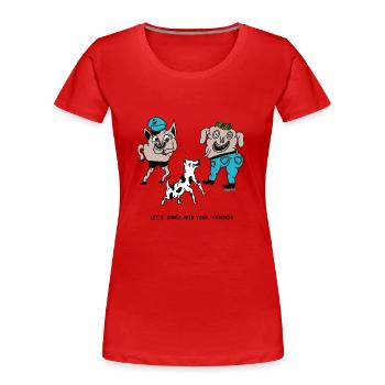 Let's Dance with your Friends by Cheslo - Frauen Premium Bio T-Shirt - Rot - Vorne - Mia (176cm)