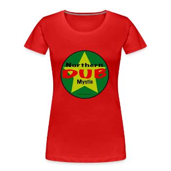 Northern Dub Mystic Logo - Frauen Premium Bio T-Shirt - Rot - Vorne - Mia (176cm)
