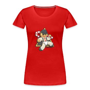 Christmas Droogie - Frauen Premium Bio T-Shirt - Rot - Vorne - Mia (176cm)