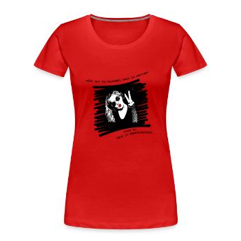 Überrasche dich - Frauen Premium Bio T-Shirt - Rot - Vorne - Mia (176cm)