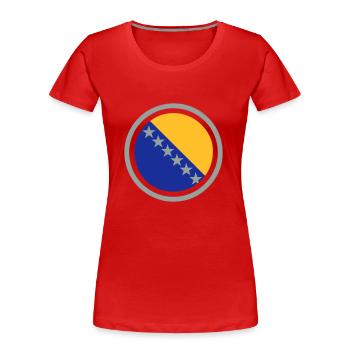 Bosnien Emblem - Frauen Premium Bio T-Shirt - Rot - Vorne - Mia (176cm)