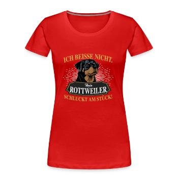 ROTTWEILER - Frauen Premium Bio T-Shirt - Rot - Vorne - Mia (176cm)