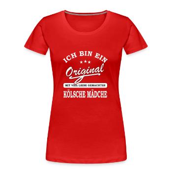 Koelsche Maedche Original - Frauen Premium Bio T-Shirt - Rot - Vorne - Mia (176cm)