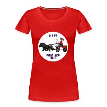 Pferd sich gut - Frauen Premium Bio T-Shirt - Rot - Vorne - Mia (176cm)