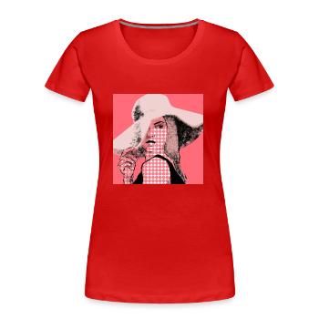 femme glam - T-shirt bio Premium Femme - rouge - Devant - Mia (176cm)