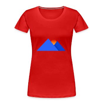 mountains - Women's Premium Organic T-Shirt - red - Front - Mia (176cm)