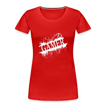 Gamer - Passion - Frauen Premium Bio T-Shirt - Rot - Vorne - Mia (176cm)