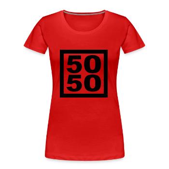 5050 4LCW 4 Letter Code Wear - Frauen Premium Bio T-Shirt - Rot - Vorne - Mia (176cm)