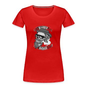 BBAwTransparentBack - Frauen Premium Bio T-Shirt - Rot - Vorne - Mia (176cm)