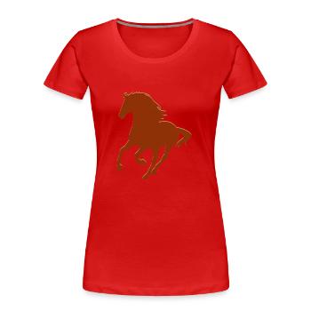 Real Horse - Frauen Premium Bio T-Shirt - Rot - Vorne - Mia (176cm)