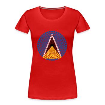 Sainte-Lucie Sainte-Lucie Love Heart Mandala - T-shirt bio Premium Femme - rouge - Devant - Mia (176cm)
