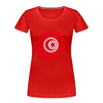 Tunisia Tunesien تونس‎‎ ⵜⵓⵏⴻⵙ Love HERZ Mandala - Frauen Premium Bio T-Shirt - Rot - Vorne - Mia (176cm)