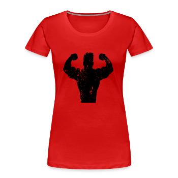 homme fort - T-shirt bio Premium Femme - rouge - Devant - Mia (176cm)