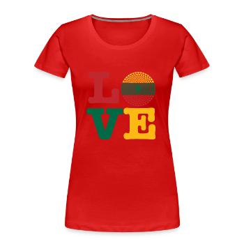 COEUR LITUANIE - T-shirt bio Premium Femme - rouge - Devant - Mia (176cm)