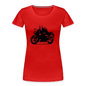 biker - Frauen Premium Bio T-Shirt - Rot - Vorne - Mia (176cm)