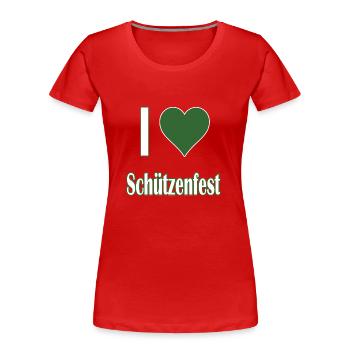 I love Schützenfest - Frauen Premium Bio T-Shirt - Rot - Vorne - Mia (176cm)