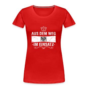 PAPI - Frauen Premium Bio T-Shirt - Rot - Vorne - Mia (176cm)