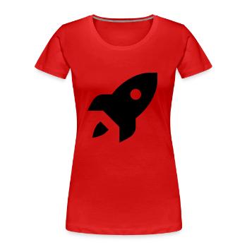Rakete - Frauen Premium Bio T-Shirt - Rot - Vorne - Mia (176cm)