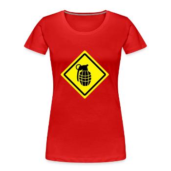 granade roadsign - Frauen Premium Bio T-Shirt - Rot - Vorne - Mia (176cm)