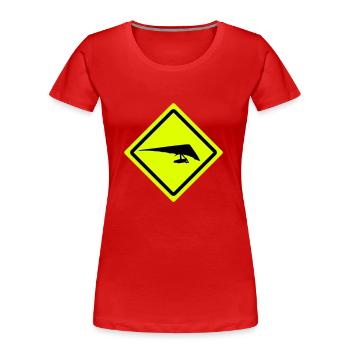 hang glider roadsign - Women's Premium Organic T-Shirt - red - Front - Mia (176cm)