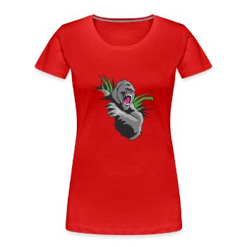 kingkong - Women's Premium Organic T-Shirt - red - Front - Mia (176cm)